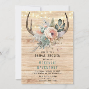 Boho Deer Antler Brautparty Einladung
