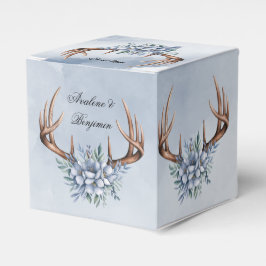 Boho Deer Antler mit Blue Florals Wedding Geschenkschachtel