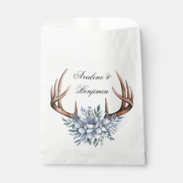 Boho Deer Antler mit Blue Florals Wedding Geschenktütchen