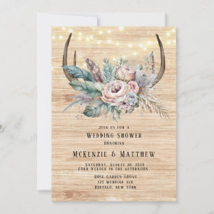 Boho Deer Antler Polterabend Einladung