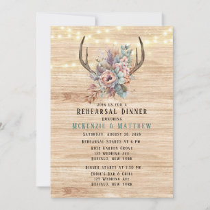 Boho Deer Antler Probe Dinner Einladung