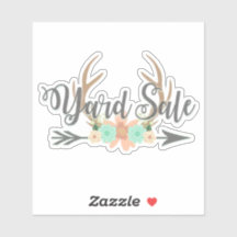 BOHO Deer Antlers Arrow Yard Sale Aufkleber