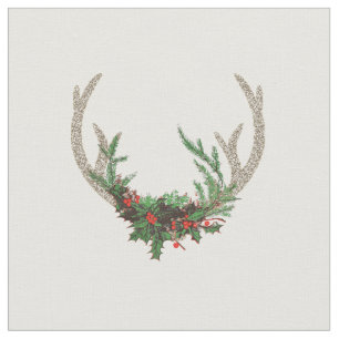 Boho Deer Antlers   Rustikale Weihnachtsblume Stoff