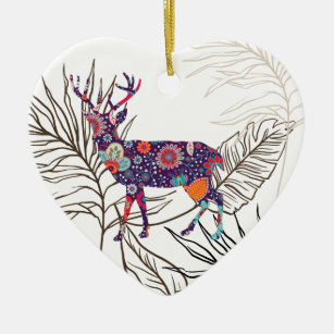 Boho Deer Bleibe Wild Sinti und Roma Child Keramik Ornament