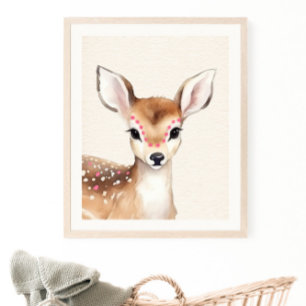 Boho Deer Kinderzimmer Poster