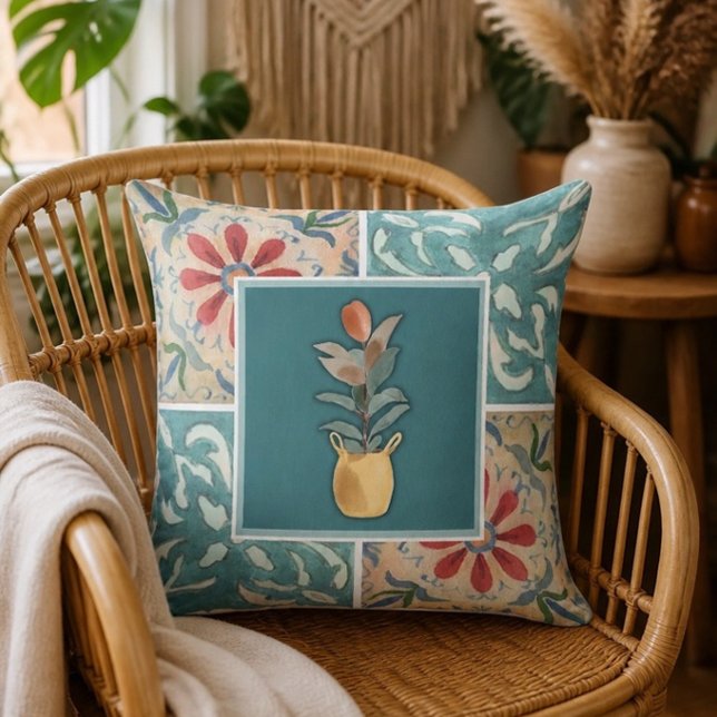 Boho dekorative Tile & Bläschen Kissen (Von Creator hochgeladen)