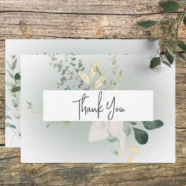 Boho Delicate Greenerity Modern Wedding Vielen Dan Dankeskarte