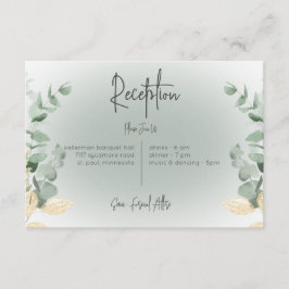Boho Delicate Greenery Moderner Empfang Begleitkarte