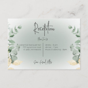 Boho Delicate Greenery Moderner Empfang Begleitkarte