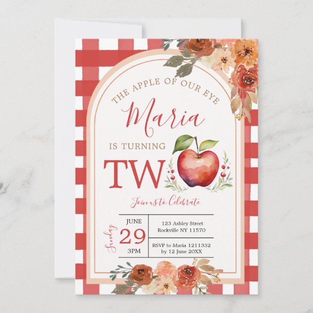 Boho Der Apfel unseres Auges dreht sich um zwei Ge Einladung (Vorderseite)