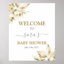 Boho Desert Baby Shower Girl Begrüßungszeichen Poster