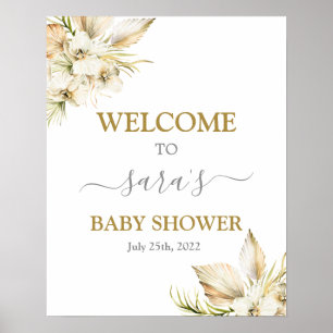 Boho Desert Baby Shower Girl Begrüßungszeichen Poster