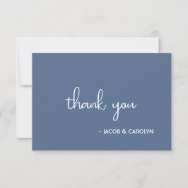Boho Desert Blue Minimal Wedding Dankeschön Karte