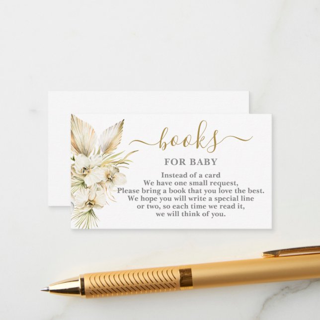 Boho Desert Books for Baby Card Begleitkarte (Vorderseite/Rückseite Beispiel)