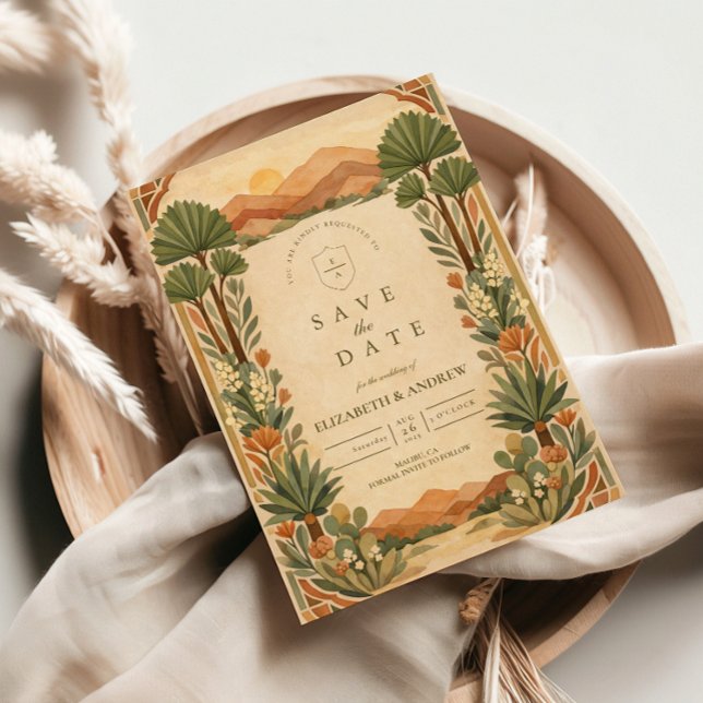 Boho Desert Botanical Wedding Save The Date (Von Creator hochgeladen)