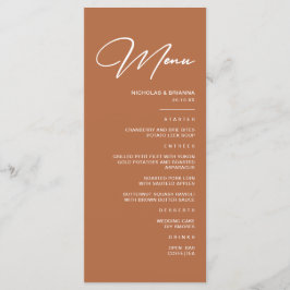 Boho Desert Burnt Orange Wedding Menükarte