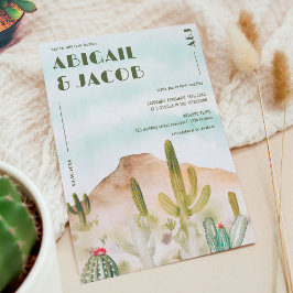 Boho Desert Cactus Arizona Hochzeit in Urlaubsort Einladung