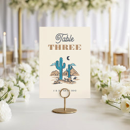 Boho Desert Cactus Arizona Wedding Table Number Tischnummer