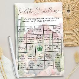 Boho Desert Cactus Baby Shower Guest Bingo Game Flyer