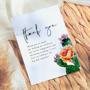 Boho Desert Cactus & Blume Fiesta Brautparty Dankeskarte