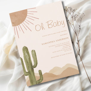Boho Desert Cactus Oh Baby Shower Einladung