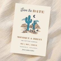 Boho Desert Cactus Retro Arizona Wedding Foto 70er