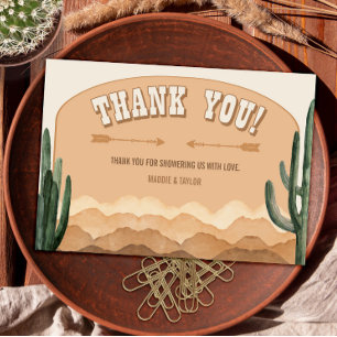 Boho Desert Cactus Rustic Southwestern Ranch Dankeskarte