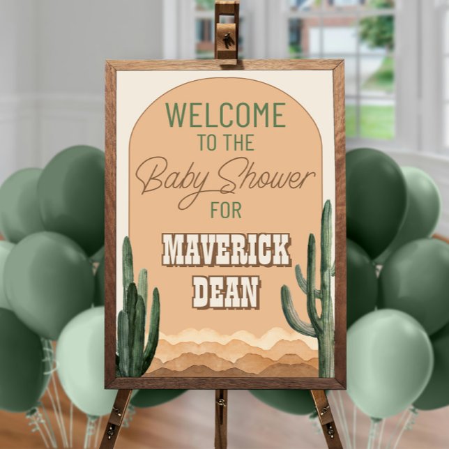 Boho Desert Cactus Southwest Baby Shower Willkomme Poster (Von Creator hochgeladen)