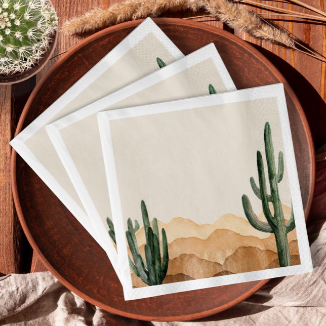 Boho Desert Cactus Southwestern Cowboy oder Cowgir Serviette (Von Creator hochgeladen)