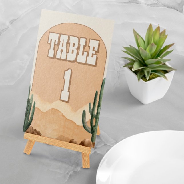Boho Desert Cactus Southwestern Wedding or Shower Tischnummer (Von Creator hochgeladen)