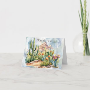 Boho Desert Cactus Watercolor Scenerary Card Dankeskarte
