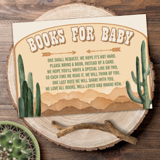 Boho Desert Cactus Western Cowboy Books for Baby Begleitkarte