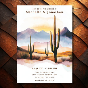 Boho Desert Cactus Western Wedding Einladung