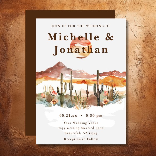 Boho Desert Cactus Western Wedding Einladung (Boho Desert Cactus Western Wedding Invitation)
