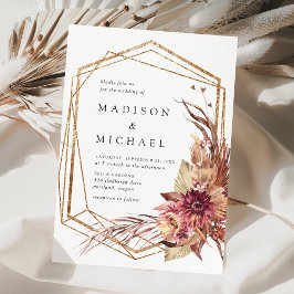 Boho Desert Floral Geometric Wedding Einladung