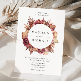 Boho Desert Floral Wreath Wedding Einladung