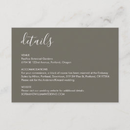 Boho Desert Gray Wedding Details - Eintrittskarte Begleitkarte