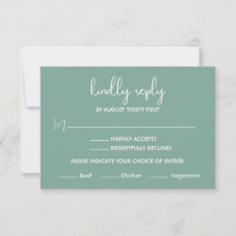 Boho Desert Sage Green Minimalistische RSVP-Karte Einladung