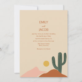 Boho Desert Simple Wedding Einladung