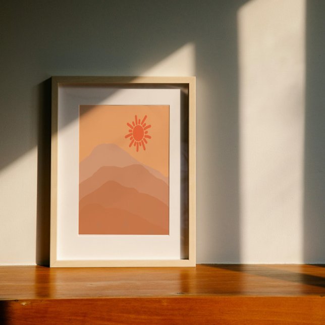 Boho Desert Sunset Abstrakt Art Poster (Von Creator hochgeladen)