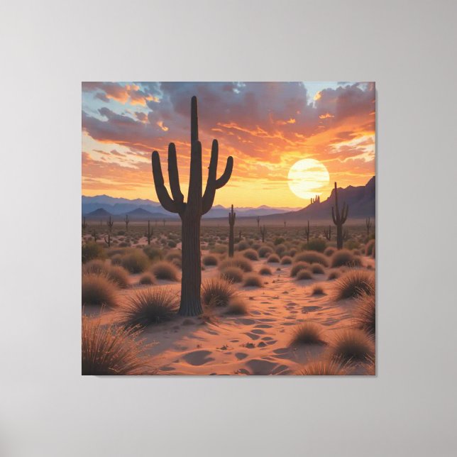 Boho Desert Sunset Leinwanddruck (Vorderseite)