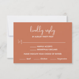 Boho Desert Terracotta Minimalistische RSVP-Karte Einladung