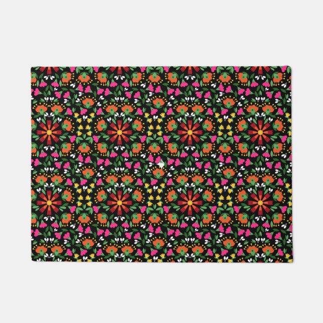 Boho Design Bold Color Floral Fußmatte (Vorderseite)