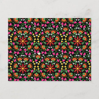 Boho Design Bold Color Floral Postkarte