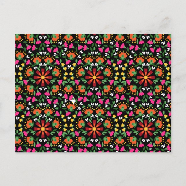Boho Design Bold Color Floral Postkarte (Vorderseite)