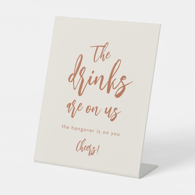 Boho Dessert Funny Wedding Open Bar Sign Sockelschild (Vorderseite)