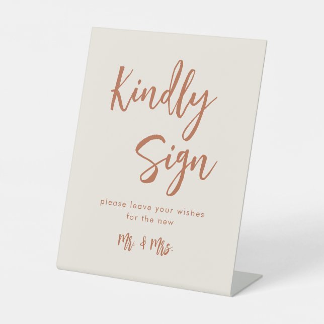 Boho Dessert Wedding Guest Book Sign Sockelschild (Vorderseite)