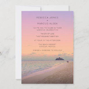 Boho Destination Beach Foto Wedding Einladung