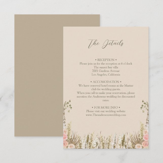 Boho Details Gehäuse-Karte Begleitkarte (Vorne/Hinten)