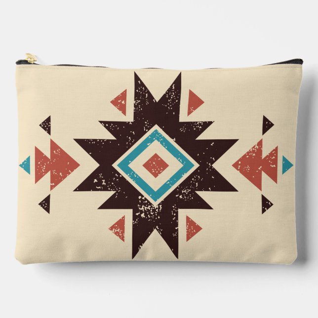 Boho-Diamant-Emblem Zubehörtasche (Vorderseite)